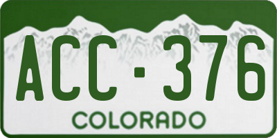 CO license plate ACC376