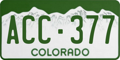 CO license plate ACC377