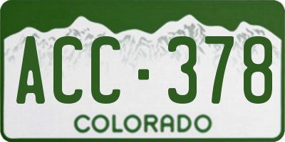 CO license plate ACC378