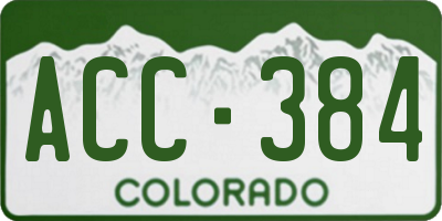 CO license plate ACC384