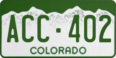 CO license plate ACC402
