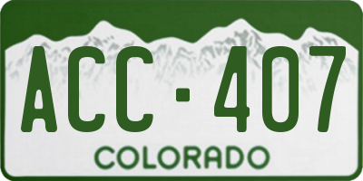 CO license plate ACC407