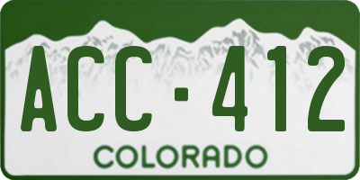 CO license plate ACC412