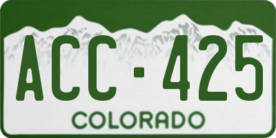 CO license plate ACC425