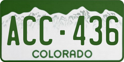 CO license plate ACC436