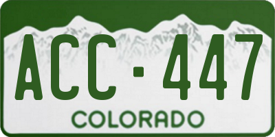 CO license plate ACC447