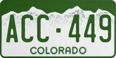 CO license plate ACC449