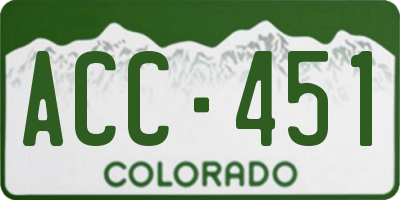 CO license plate ACC451