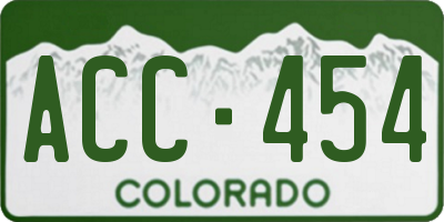 CO license plate ACC454