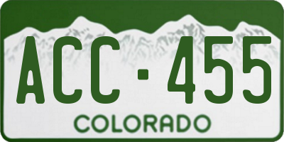 CO license plate ACC455