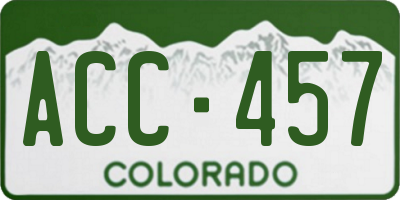 CO license plate ACC457