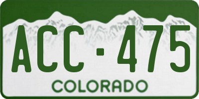 CO license plate ACC475