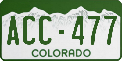 CO license plate ACC477