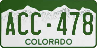 CO license plate ACC478