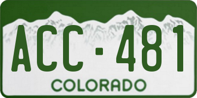 CO license plate ACC481