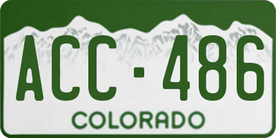 CO license plate ACC486
