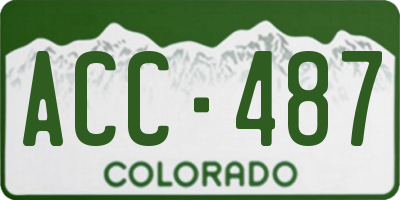 CO license plate ACC487