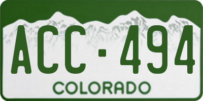 CO license plate ACC494