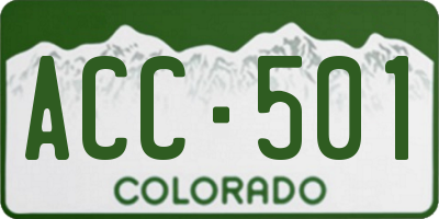 CO license plate ACC501