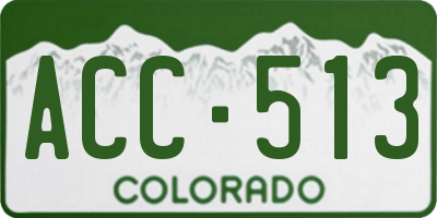 CO license plate ACC513