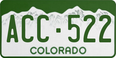 CO license plate ACC522