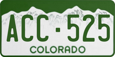 CO license plate ACC525