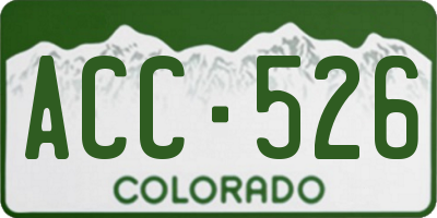 CO license plate ACC526