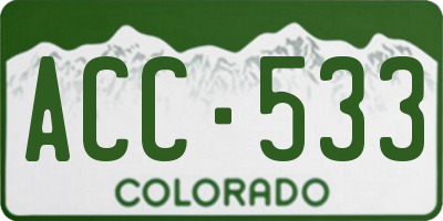 CO license plate ACC533