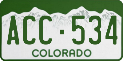 CO license plate ACC534