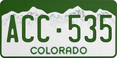 CO license plate ACC535