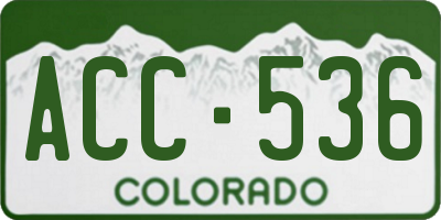 CO license plate ACC536