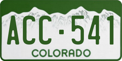 CO license plate ACC541