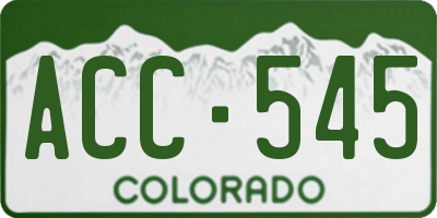 CO license plate ACC545