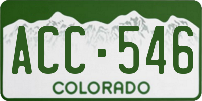 CO license plate ACC546