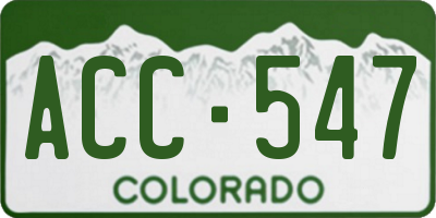 CO license plate ACC547