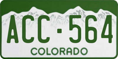 CO license plate ACC564
