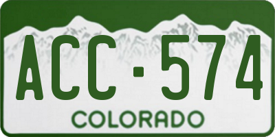 CO license plate ACC574