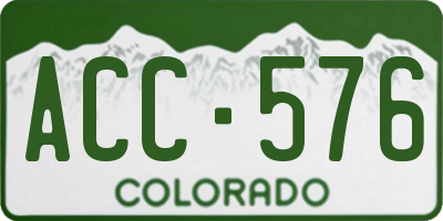 CO license plate ACC576