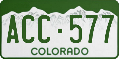 CO license plate ACC577