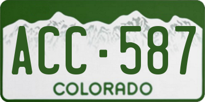 CO license plate ACC587
