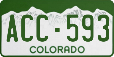 CO license plate ACC593