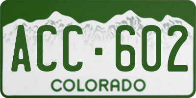CO license plate ACC602