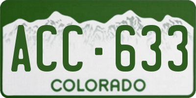 CO license plate ACC633
