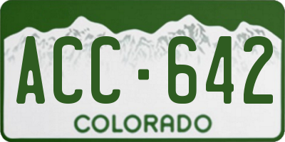 CO license plate ACC642