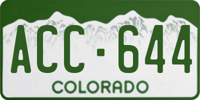 CO license plate ACC644