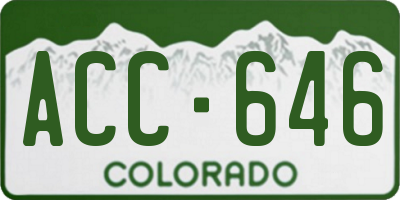 CO license plate ACC646