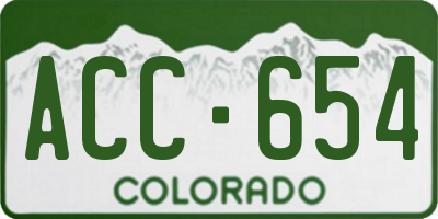 CO license plate ACC654
