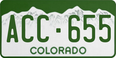 CO license plate ACC655