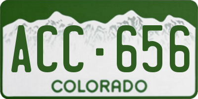 CO license plate ACC656