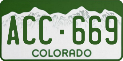 CO license plate ACC669